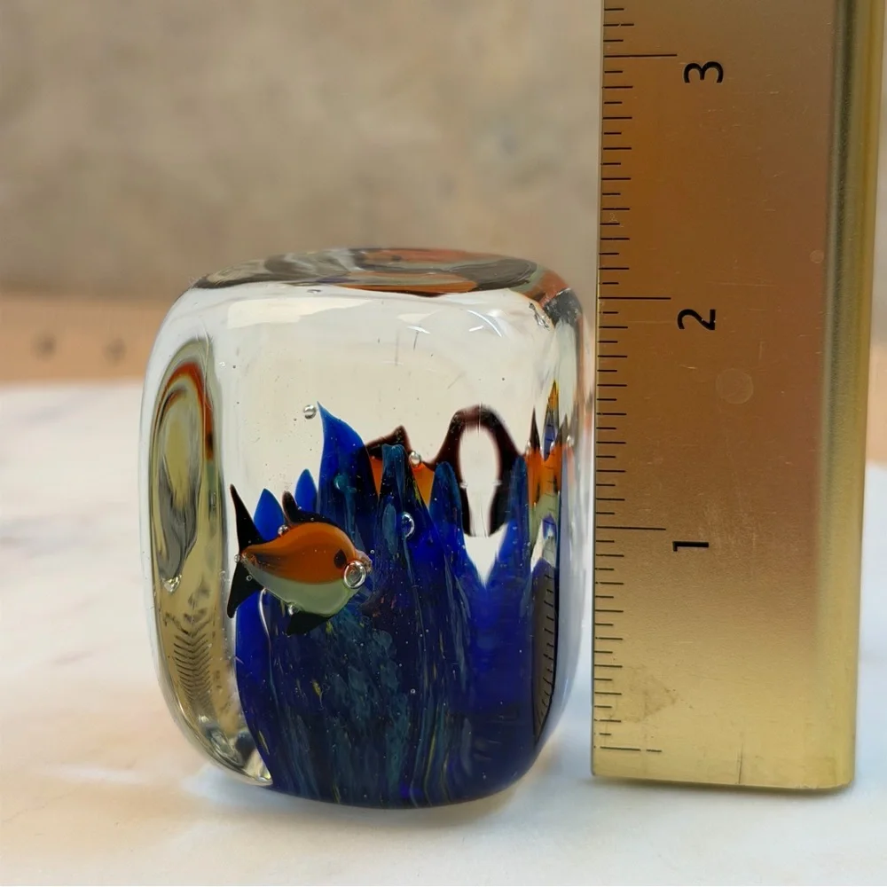 Vibrant Glass Fish Aquarium handmade paper weight